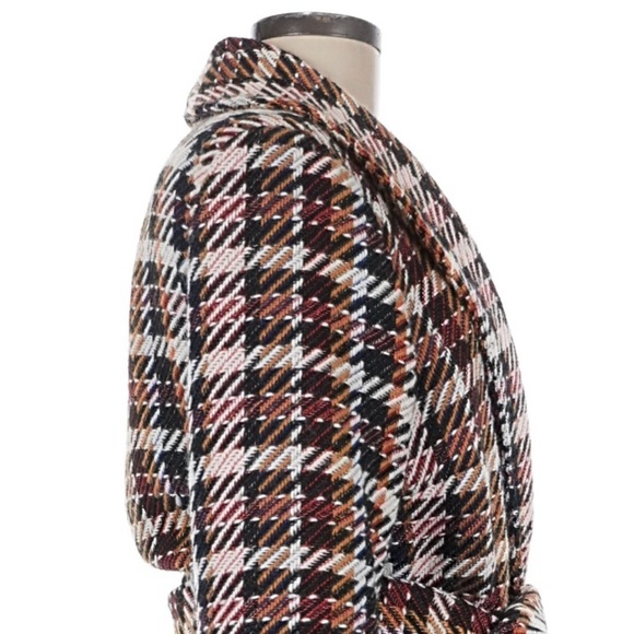 CAbi ~ Multicolor Partially Lined Polka Dot and Wool Fringe Tie Waist Coat - Picture 8 of 12